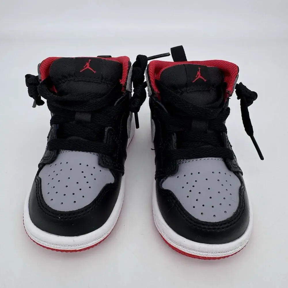 Nike Air Jordan 1 Mid Size‎ Baby 5C Black Cement Grey Fire Red DQ8425-006